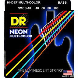 Struny na elektrickú basgitaru NMCB-40 Light 40-100 Neon Multi-Color Dr strings