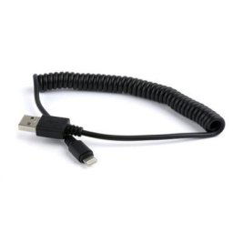 Kábel CABLEXPERT USB A MaleLightning Male, 1,5m, čierny, kroucený CC-LMAM-1.5M