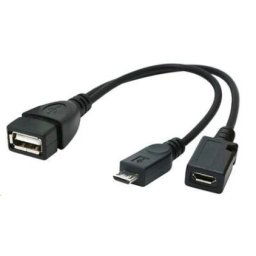 Kábel CABLEXPERT USB AFmicro BM + micro BF, OTG + dobíjanie, 15cm, pre tablety a smartphone A-OTG-AFBM-04