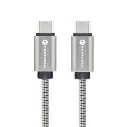 Forcell F-Energy kábel USB-C - USB-C, QC4.0, PD, 3A, 66W, 2 m, strieborný