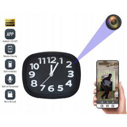 Budík s kamerou analogovy s FULL HD + WiFi P2P skrytá kamera v budíku s IR nočným videním