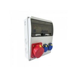 Zásuvková skriňa 11M 32A 5p, 2x230V - 11 modulov s ističmi a chráničom - 6kA