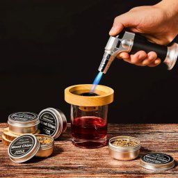 Cocktail Smoker Kit + Suprava na udenie s pilinami + Horák + 4 drevené príchute