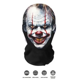 Kukla na hlavu a tvár - strašidelná Halloween maska s potlačou Cosplay (Klaun)