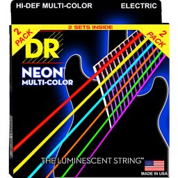 Struny na elektrickú gitaru 2- balenie NMCE-2/10 10-46 Neon Multi Color DR Strings