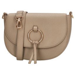 Béžová prešívaná kožená crossbody kabelka „Calle“