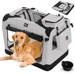 Leopet Prepravný box pre psov XXXL, 102 x 69 x 69 cm, sivý