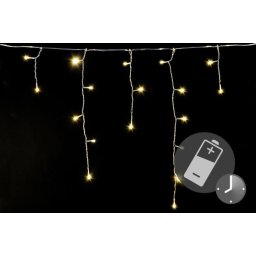 Vianočný dážď - 5 m, 144 LED, teple biely, s časovačom