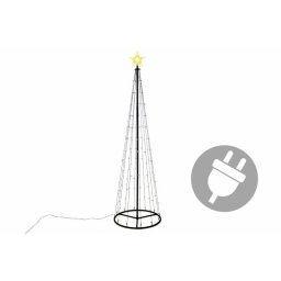 Vianočná dekorácia - svetelná pyramída stromček - 240 cm teplá biela