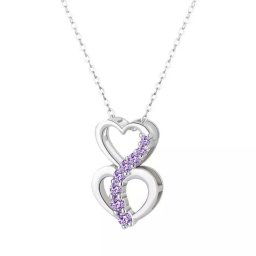 Olivie Strieborný náhrdelník SRDCE VIOLET 7134