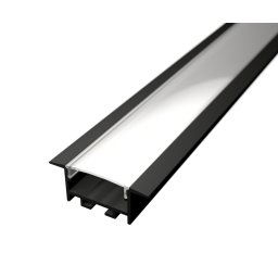 LED Solution Vstavaný profil pre LED pásiky V26 čierny Vyberte variantu a dĺžku: Profil + Nacvakávacie priehľadný difúzor 2m LP320B_LP-UNICOV2-TRA