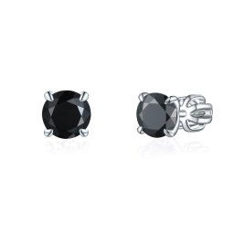 Olivie Strieborné 6mm náušnice PIPPI BLACK 8356