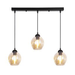 Candellux Čierno-hnedý závesný luster Aspa pre žiarovku 3x E27 33-00606