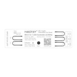 LED Solution Mi-Light MiBoxer RF Prijímač mini 2v1 pre jednofarebné a CCT LED pásiky MR2