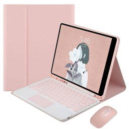 Strado Puzdro s klávesnicou, myšou a touchpadom pre Apple iPad 7 / 8 / 9 (10,2"), ružové