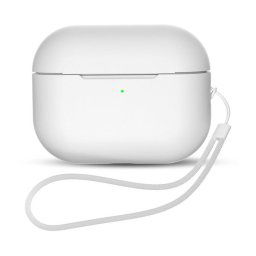 Hurtel Silicone Case puzdro pre AirPods Pro 1/2 so šnúrkou na zápästie, biele
