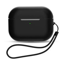 Hurtel Silicone Case puzdro pre AirPods Pro 1/2 so šnúrkou na zápästie, čierne
