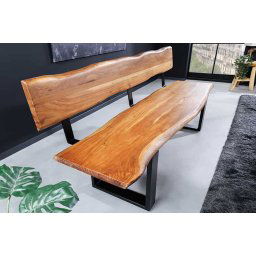 LuxD Dizajnová lavica s opierkou Massive Honey 160 cm akácia 40mm