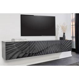 LuxD Dizajnový závesný TV stolík Shayla 200 cm čierne mango
