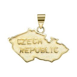 Olivie Strieborný prívesok MAPA ČR GOLD 6001