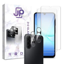 JP Combo pack, Sada 2 tvrdených skiel a 2 sklíčok na fotoaparát, Samsung Galaxy A17