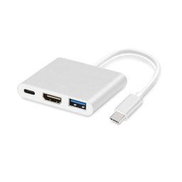 MG adaptér USB-C - HDMI 4K / USB / USB-C 0.25m, biely
