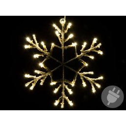 Vianočná LED dekorácia - snehová vločka - 30 cm teplá biela