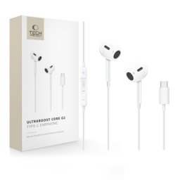 Tech-Protect Ultraboost Core G2 slúchadlá do uší USB-C, biele