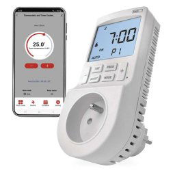 EMOS GoSmart Časovo spínaný termostat do zásuvky 2v1 s WiFi P56601FR