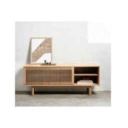 Furniria Dizajnový TV stolík Calloway 143 cm prírodný dub