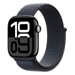 Apple Watch Series 10 GPS + Cellular 46mm Jet Black Aluminium Case with Ink Sport Loop MWY53QCA