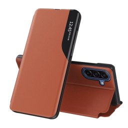 Techsuit Eco Leather View Case, Samsung Galaxy A17 5G, oranžové