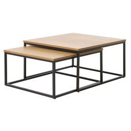 Furniria Sada odkladacích stolíkov Valenzuela 75 cm vzor dub