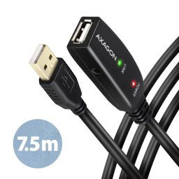 AXAGON ADR-207, USB 2.0 A-M -> A-F aktívny predlžovací repeater kábel, 7.5m ADR-207