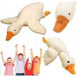 Hračka maskot hebká plyšová hus biela 50 cm