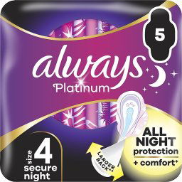 Always Platinum Secure Night 4- Hygienické vložky, 5ks