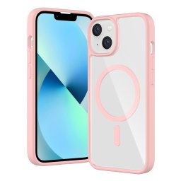 JP MagFit Clear MagSafe obal s N52 magnetom, iPhone 13 / 14, svetlo ružový