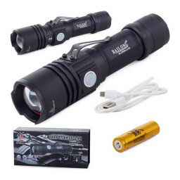 BAILONG taktická baterka USB nabíjacia CREE LED XM-L3-U3