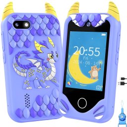 OEM Inteligentný telefón pre deti s hrami, MP3, duálnym fotoaparátom a dotykovým displejom, fialový drak