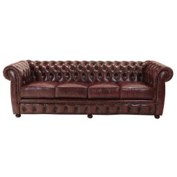 indickynabytok.sk - Pohovka štvormiestna Chesterfield Liverpool z pravej hovädzej kože New Red