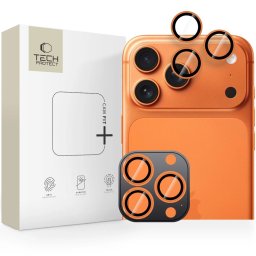 Tech-Protect Camring Fit+, sklíčko pre objektív fotoaparátu, iPhone 14 Pro / Max / 15 Pro / Max / 16 Pro / Max / 17 Pro / Max, oranžové
