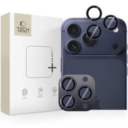 Tech-Protect Camring Fit+, sklíčko pre objektív fotoaparátu, iPhone 14 Pro / Max / 15 Pro / Max / 16 Pro / Max / 17 Pro / Max, tmavo modré
