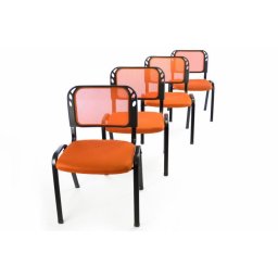 Sada 4 stohovateľných kongresových stoličiek - oranžová