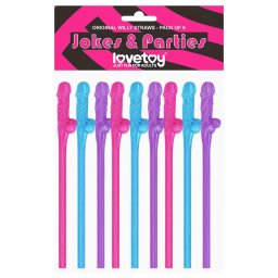 Lovetoy - realistick penis slamky - ruov/modr/fialov