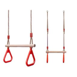 Záhradná hojdačka a gymnastická hrazda červená