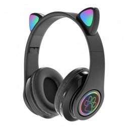 Bezdrôtová LED bluetooth slúchadlá Cat Ear Modrá