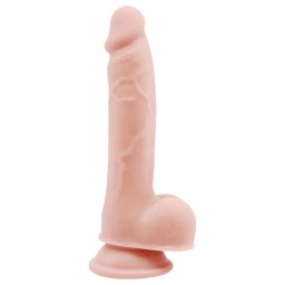 Mr. Dixx 7.6 - realistick dildo s prsavkou a semennkmi - telov farba 19,5 cm