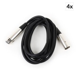 FrontStage sada štyroch XLR káblov, 3 m, samec na samica
