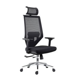Kancelárske kreslo, čierna sieťovina a látka, EDGE NET