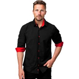 Košeľa Rusty Neal black - red